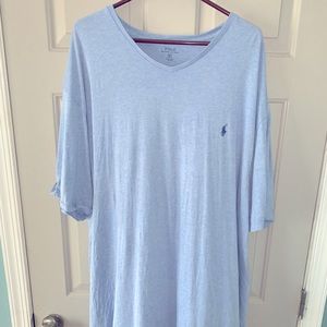 Polo Lo Life by Ralph Lauren Mens 2XLT V neck light blue short sleeve t shirt